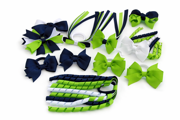 School Hair Accessories -custom made, choose colours needed- Ponytails and Pigtails