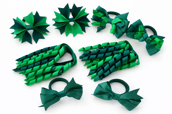 School Uniform, Sport Team Hair Accessories  -custom made, choose colours needed - Pigtail Hair Tie Pack