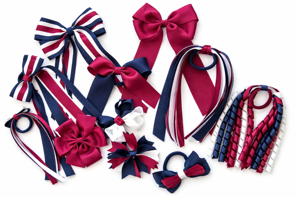 School Uniform, Sport Team Hair Accessories choose colours needed - Large Ponytail Hair Ties Pack
