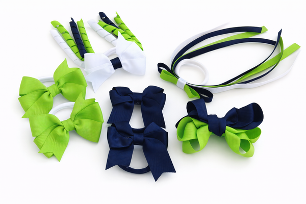 School Hair Accessories -custom made, choose colours needed- Small Hair Tie Pack
