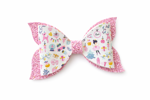 Christmas Toyland and Pink Glitter Bow