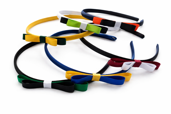 School Hair Accessories - custom made, choose colours needed- 2 layer Bow Headband