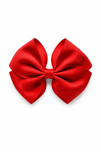 Red 4 Inch Bow Hair Clip School Hair Accessories