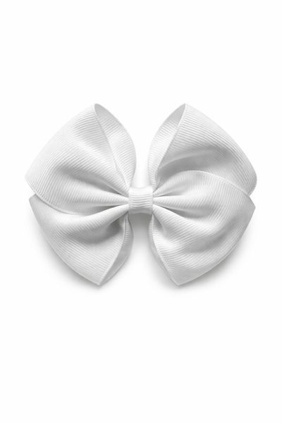 White 4 Inch Bow Hair Clip School Hair Accessories