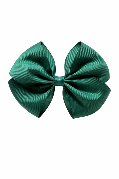 Hunter Green 4 Inch Bow Hair Clip School Hair Accessories