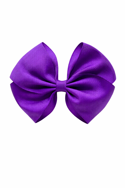 Purple 4 Inch Bow Hair Clip School Hair Accessories