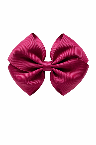 Wine (maroon) 4 Inch Bow Hair Clip School Hair Accessories