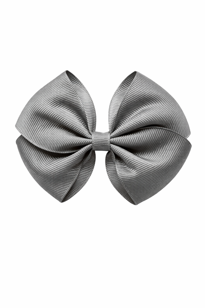 Metal Grey 4 Inch Bow Hair Clip School Hair Accessories