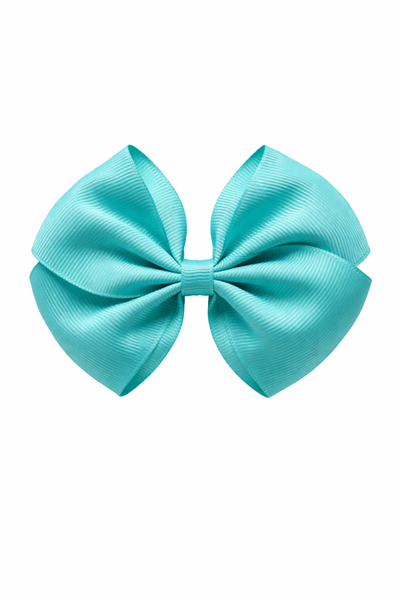 Aqua 4 Inch Bow Hair Clip School Hair Accessories