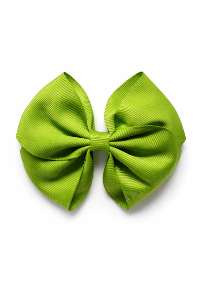 Apple Green 4 Inch Bow Hair Clip School Hair Accessories