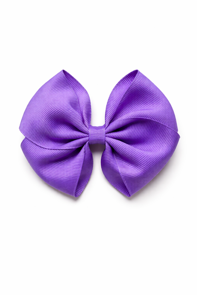 Hyacinth Purple 4 Inch Bow Hair Clip School Hair Accessories