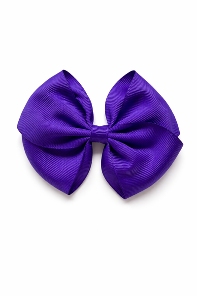 Regal Purple 4 Inch Bow Hair Clip School Hair Accessories