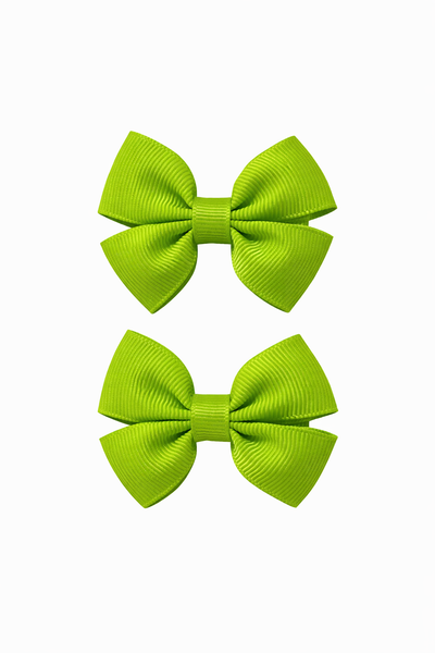 Pair Emerald Green 2.5 inch Butterfly Bow Hair Clips School Hair Accessories