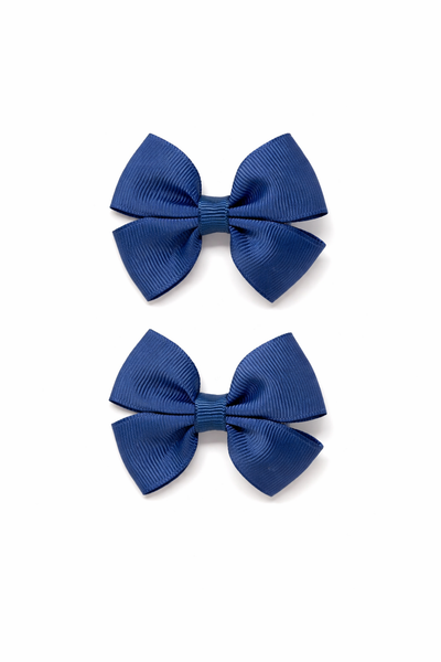 Pair Navy 2.5 inch Butterfly Bow Hair Clips School Hair Accessories