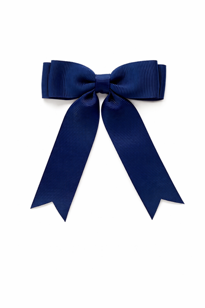 Navy 3.5 inch Tail Bow Hair Clip School Hair Accessories