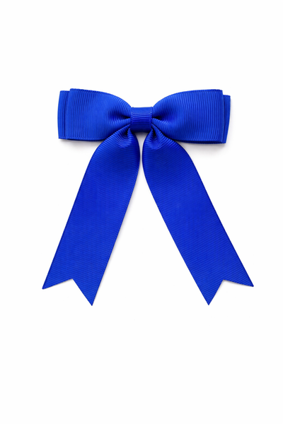 Electric Blue 3.5 inch Tail Bow Hair Clip School Hair Accessories