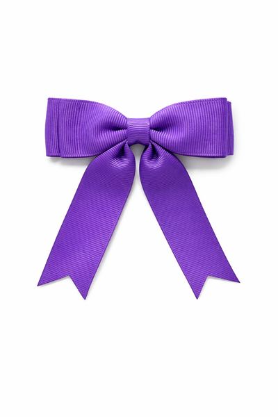 Purple 3.5 inch Tail Bow Hair Clip School Hair Accessories
