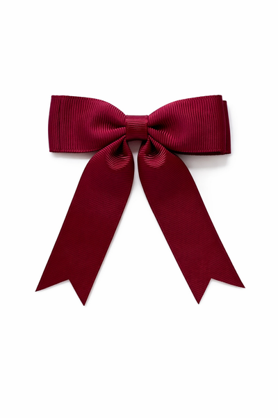 Wine (maroon) 3.5 inch Tail Bow Hair Clip School Hair Accessories