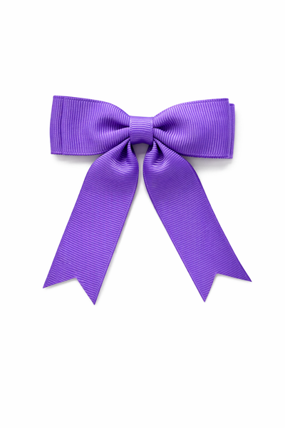 Delphinium Purple 3.5 inch Tail Bow Hair Clip School Hair Accessories