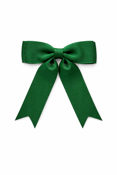 Forest Green 3.5 inch Tail Bow Hair Clip School Hair Accessories