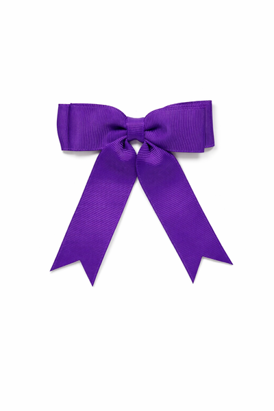Regal Purple 3.5 inch Tail Bow Hair Clip School Hair Accessories