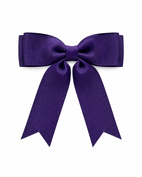 Plum 3.5 inch Tail Bow Hair Clip School Hair Accessories