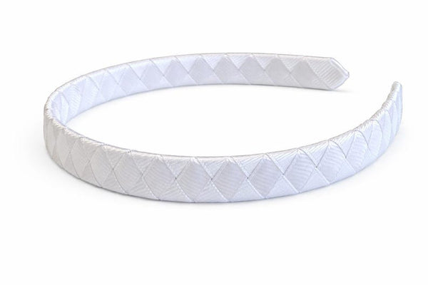 White Woven Ribbon Headband School Hair Accessories