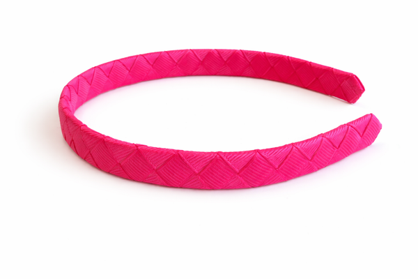 Hot Pink Woven Ribbon Headband School Hair Accessories