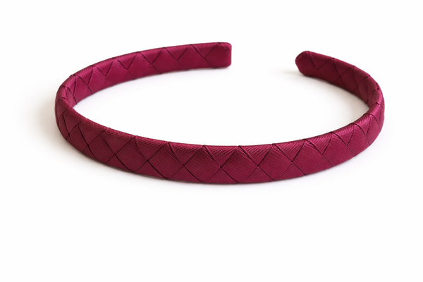 Wine Maroon Woven Ribbon Headband School Hair Accessories