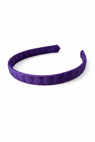 Regal Purple Woven Ribbon Headband School Hair Accessories