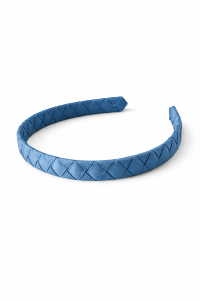 Antique Blue Woven Ribbon Headband School Hair Accessories