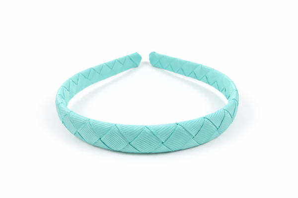 Aqua Woven Ribbon Headband School Hair Accessories