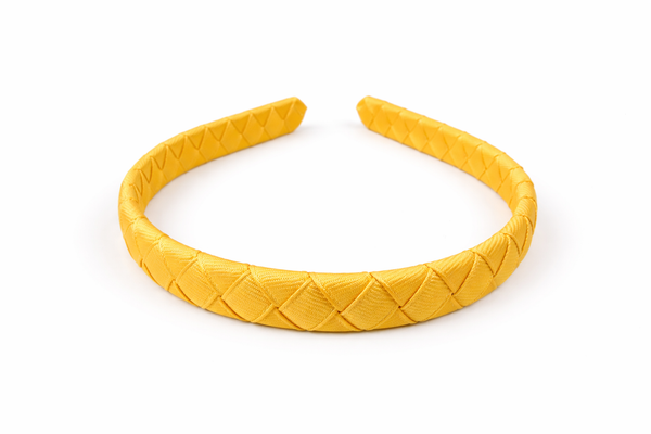 Yellow Gold Woven Ribbon Headband School Hair Accessories