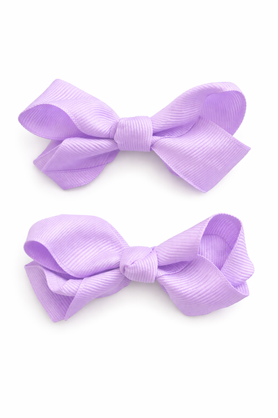 Light Purple Orchid 2.5inch pair bow clips School Hair Accessories