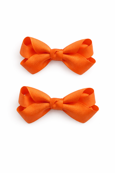 Torrid Orange 2.5inch pair bow clips School Hair Accessories