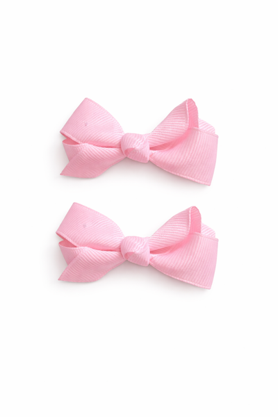 Pink 2.5inch pair bow clips School Hair Accessories