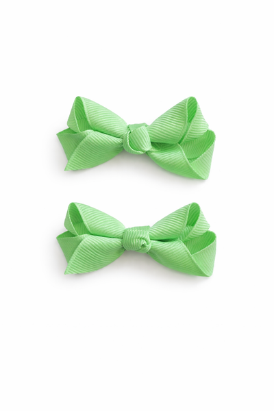Mint Green 2.5inch pair bow clips School Hair Accessories