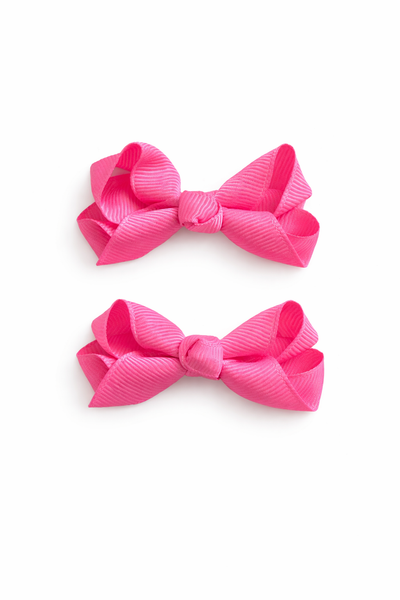 Hot Pink 2.5inch pair bow clips School Hair Accessories