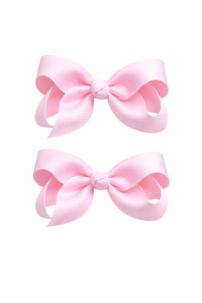 Light Pink 3 inch pair bow clips School Hair Accessories