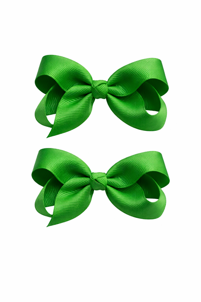 Emerald Green 3 inch pair bow clips School Hair Accessories