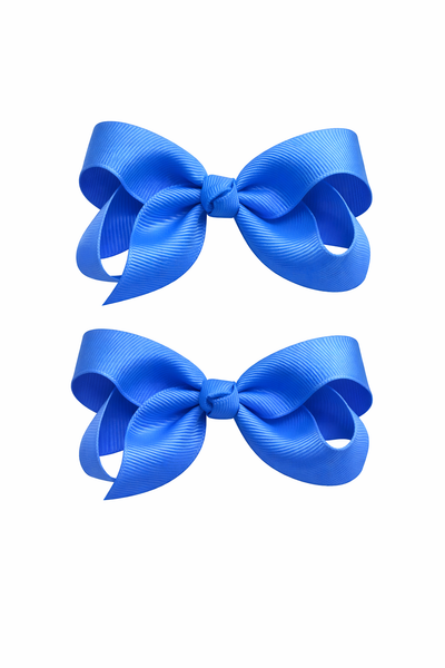 Porcelain Blue 3 inch pair bow clips School Hair Accessories