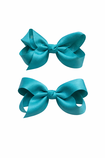 Jade 3 inch pair bow clips School Hair Accessories