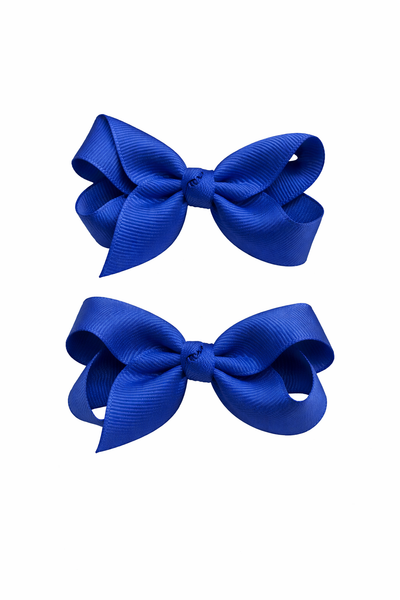 Cabolt Blue 3 inch pair bow clips School Hair Accessories