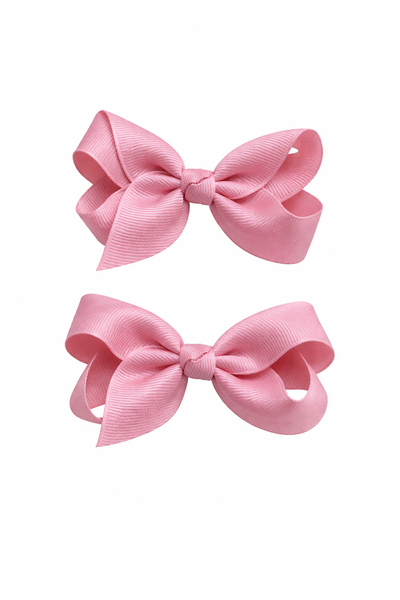 Antique Mauve 3 inch pair bow clips School Hair Accessories