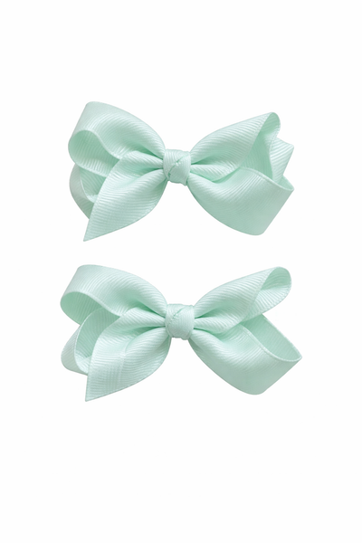 Ice Mint 3 inch pair bow clips School Hair Accessories