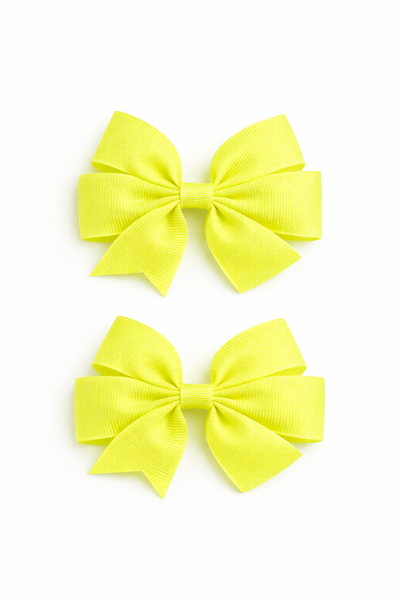 Pineapple 3 inch pair Pinwheel bow clips School Hair Accessories