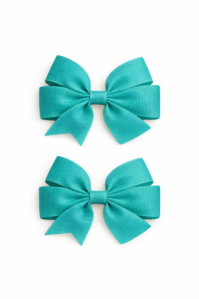 Jade 3 inch pair Pinwheel bow clips School Hair Accessories
