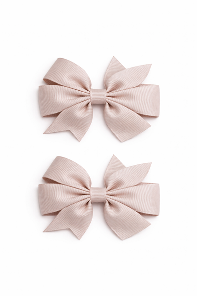 Taupe 2.5 inch pair Pinwheel bow clips School Hair Accessories