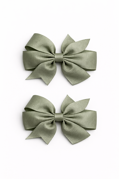Soft Pine 2.5 inch pair Pinwheel bow clips School Hair Accessories