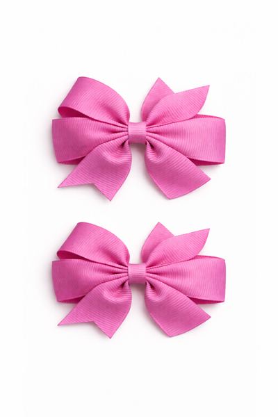 Rose Bloom 2.5 inch pair Pinwheel bow clips School Hair Accessories